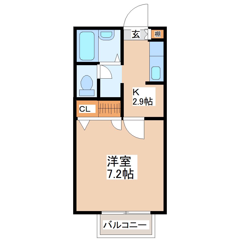 リブシャーメゾン(1K/2階)の間取り写真