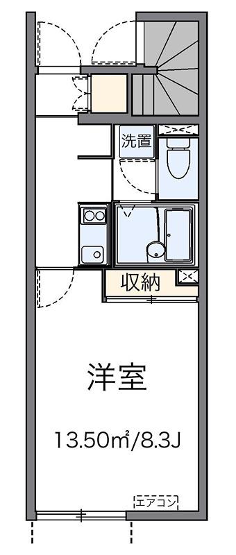 アルブル(1K/1階)の間取り写真