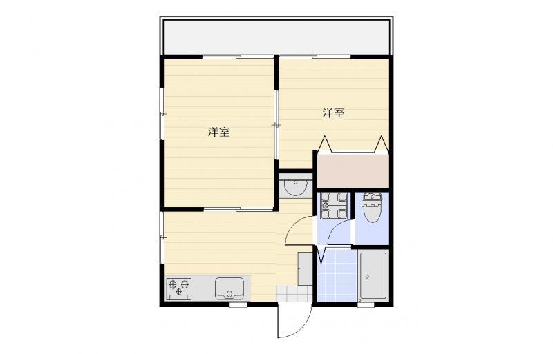サンメルパ大塚 G棟(2DK/1階)の間取り写真