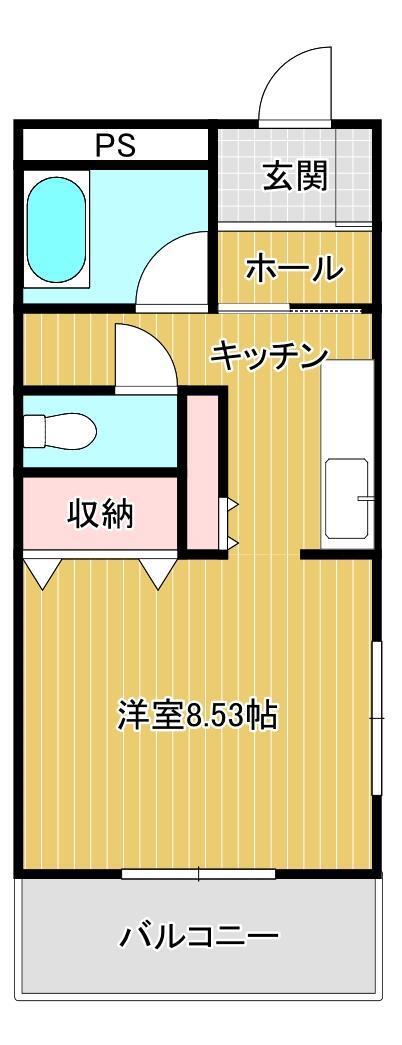 ボナールMIYAGI弐番館(1K/2階)の間取り写真