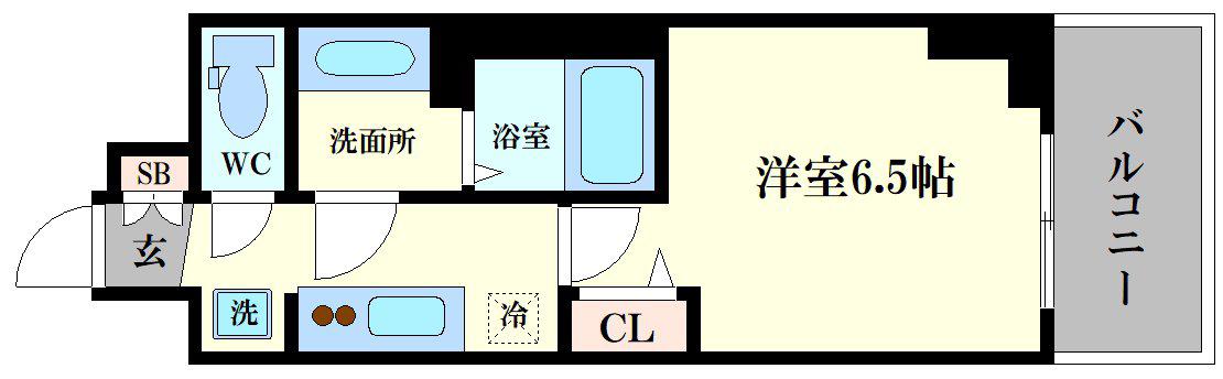 CITY LUX NAMBA サウス(1K/14階)の間取り写真