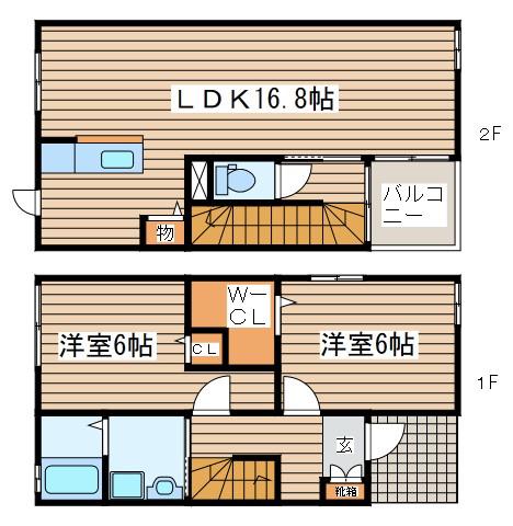 カーサセレーノ(2LDK/1階)の間取り写真