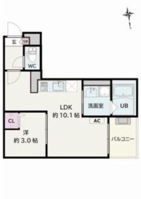 JACK MEIKOI(1LDK/1階)の間取り写真