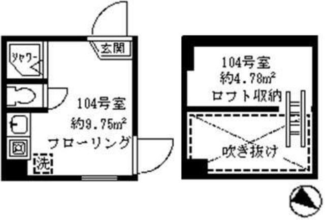 ソフィアソング(ワンルーム/1階)の間取り写真