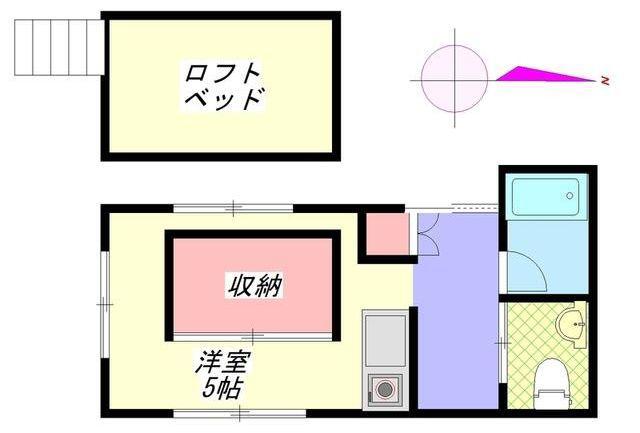 東小岩ハイツ(ワンルーム/2階)の間取り写真