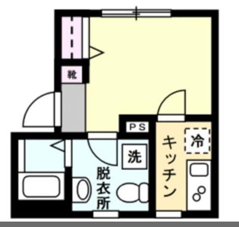 ダイヤモンドテラス鶴見小野(1K/1階)の間取り写真