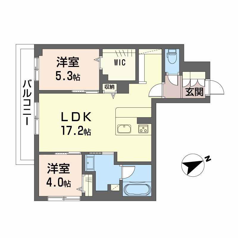 セイルズ スエダ(2LDK/2階)の間取り写真
