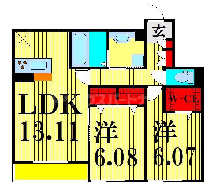 エミネンス(2LDK/2階)の間取り写真