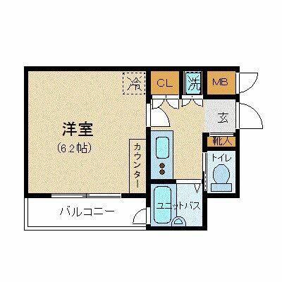 フォルトゥナ月島(1K/11階)の間取り写真