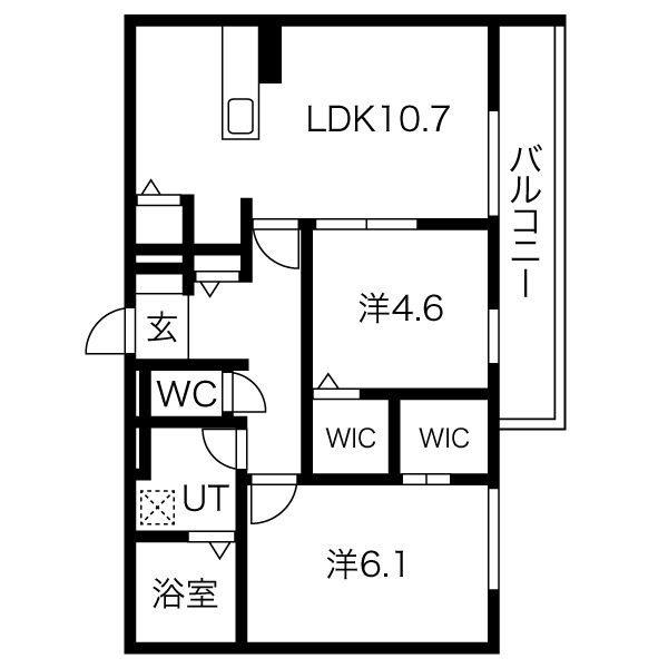 VILLA LE EUPHORIA AKASHI・OKUBOCHO(2LDK/1階)の間取り写真