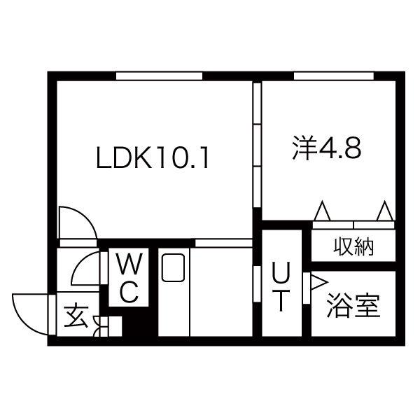 ボナールカノンN43(1LDK/4階)の間取り写真