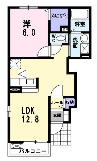 クラールIII(1LDK/1階)の間取り写真