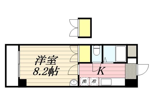 ロイヤル天神南(1K/9階)の間取り写真