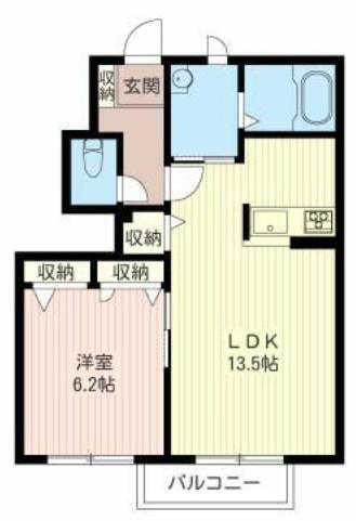 ヴァンベールIII(1LDK/1階)の間取り写真