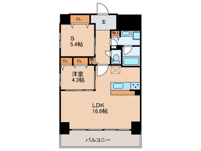 VESTA京町堀(1SLDK/5階)の間取り写真