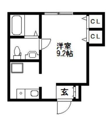 フィオリスタ(ワンルーム/1階)の間取り写真