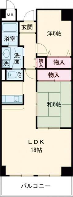 グランシャリオ(2LDK/3階)の間取り写真