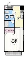 FLAT山王(1DK/1階)の間取り写真
