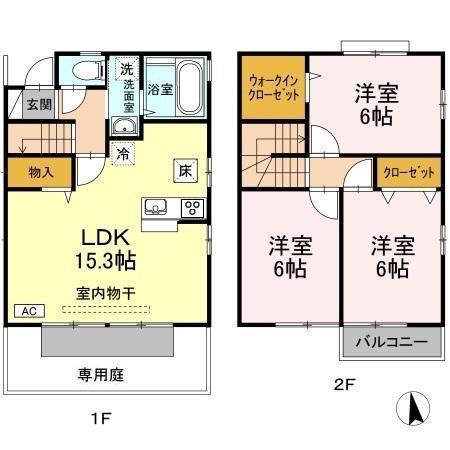 TSスクエア B棟(3LDK/1階)の間取り写真