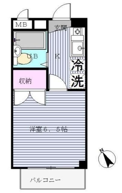 朝日ハイツ(1K/2階)の間取り写真