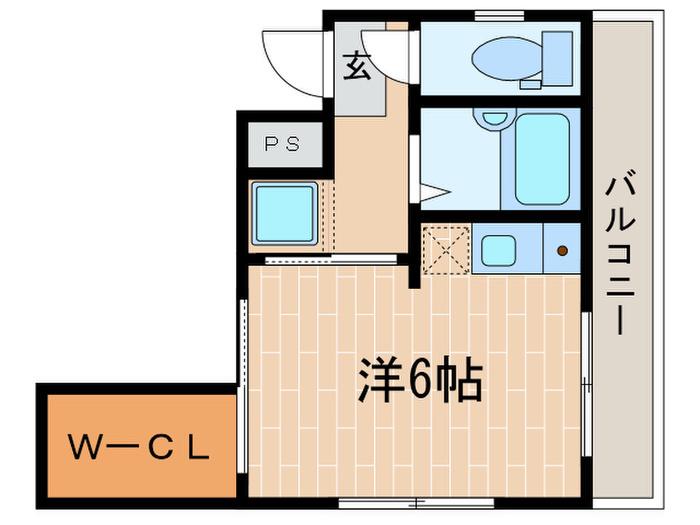 ヴィアリッツ塚口(ワンルーム/2階)の間取り写真