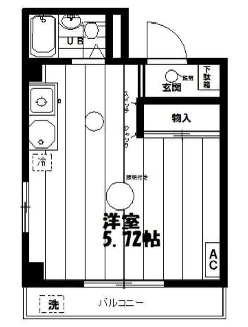 マメール・北町(ワンルーム/2階)の間取り写真