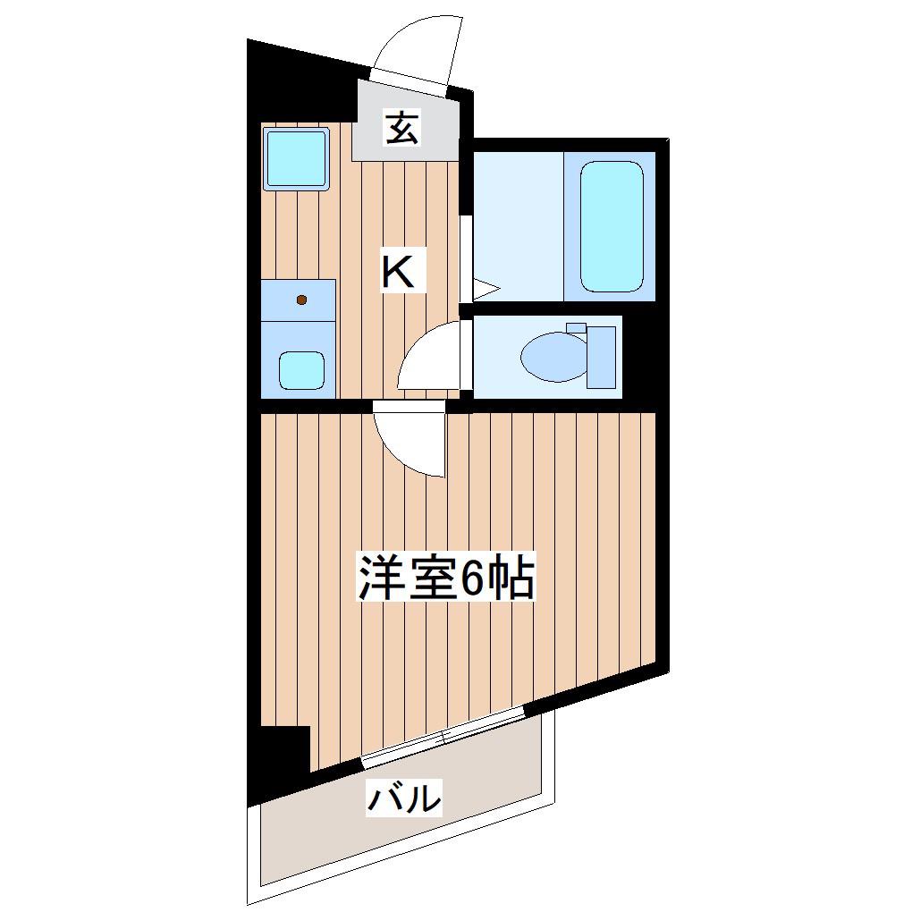 八乙女深松マンション(1K/4階)の間取り写真