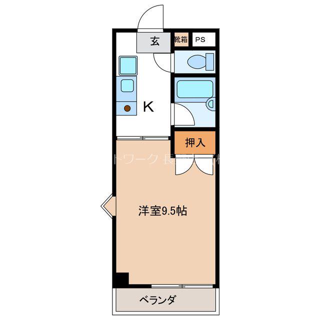 ブライトン21(1K/3階)の間取り写真