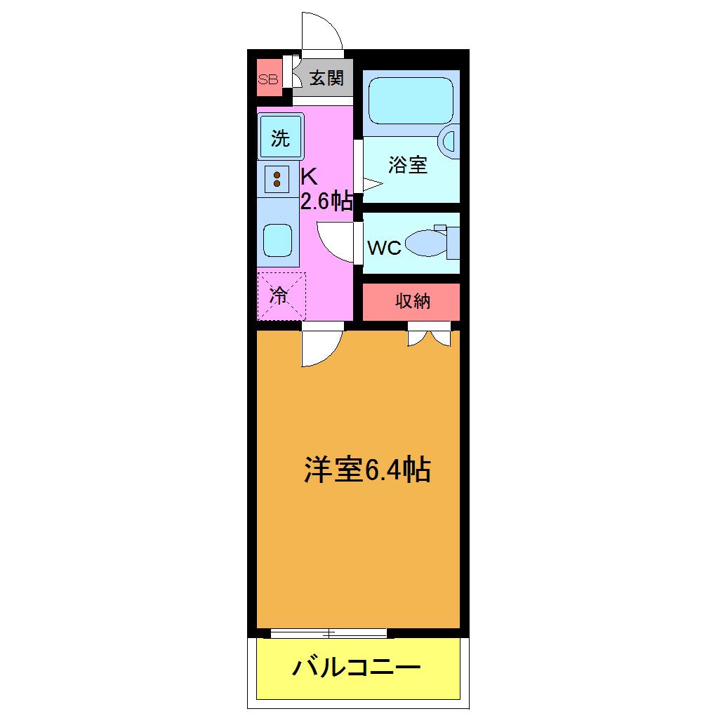 ラフィーネ北葛西(1K/2階)の間取り写真