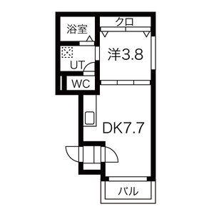 HERSHEY(1DK/2階)の間取り写真