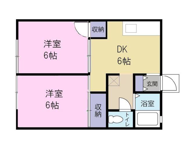 ハウスアイ(2DK/2階)の間取り写真
