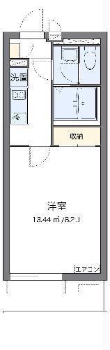 クレイノコンフォール杭瀬北新町(1K/2階)の間取り写真