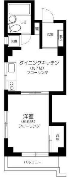 ウェザーコック三鷹(1DK/2階)の間取り写真