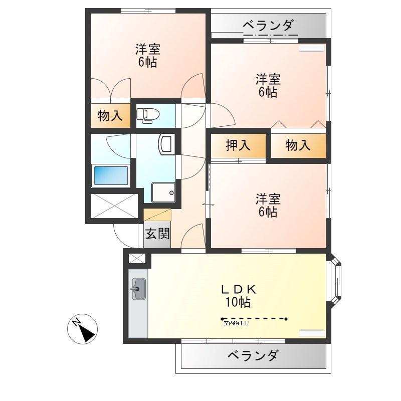 MDイーストI(3LDK/3階)の間取り写真