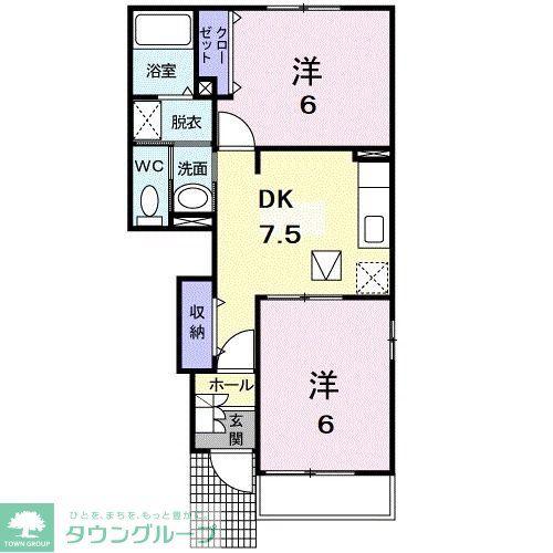 グレイス(2DK/1階)の間取り写真