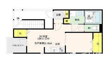 NEXT STAGE HAKATA(1LDK/3階)の間取り写真