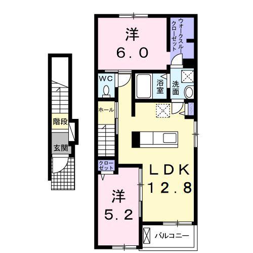 ハウオリ パーク(2LDK/2階)の間取り写真