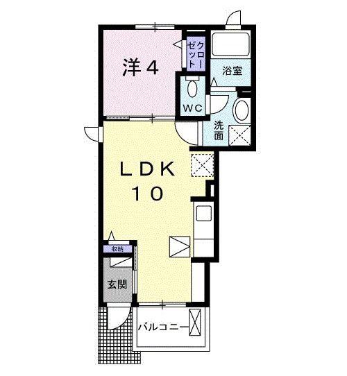 スプリングテラス(1LDK/1階)の間取り写真