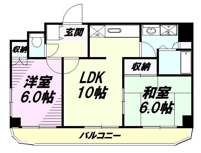 シャトード・ピエール(2LDK/5階)の間取り写真