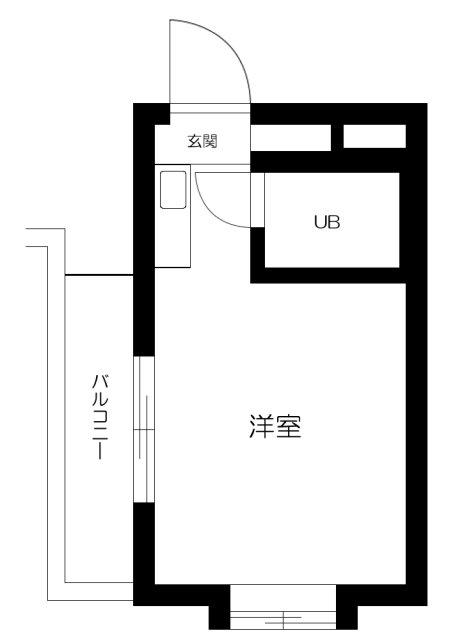 レジダンスイン目黒(ワンルーム/1階)の間取り写真