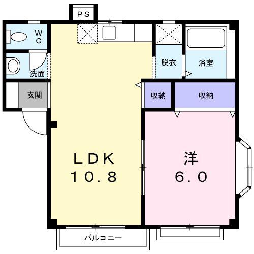 マリッチYSC(1LDK/2階)の間取り写真