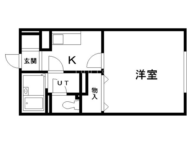 グリーンライフ桂木A(1K/2階)の間取り写真