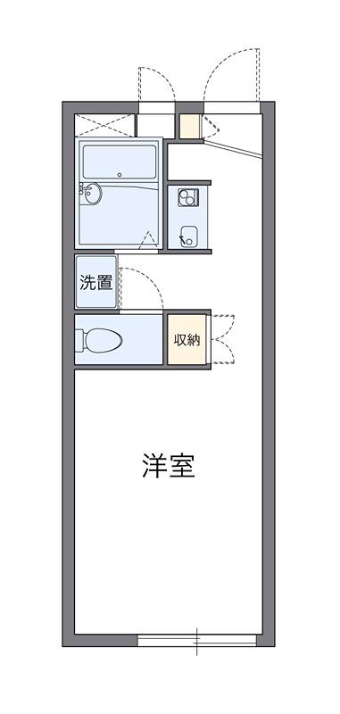 下新倉A(1K/1階)の間取り写真