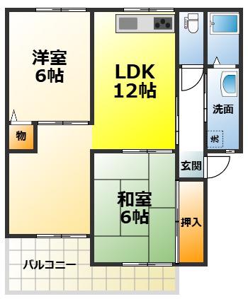 Y・F深阪(2LDK/1階)の間取り写真