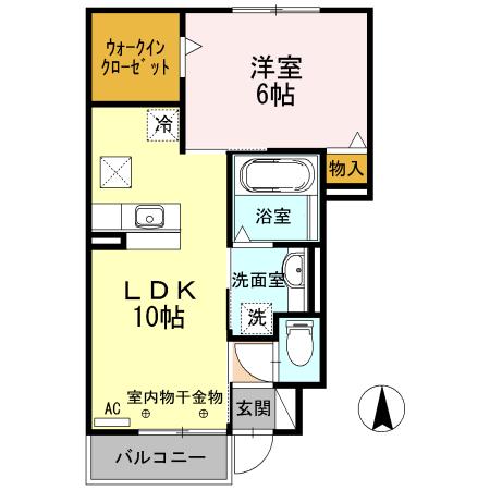 ル・アンジュ(1LDK/1階)の間取り写真