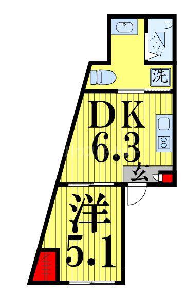 LOOP KITASENJU II(1DK/3階)の間取り写真