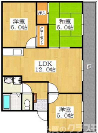 プレステージ大美野(3LDK/2階)の間取り写真