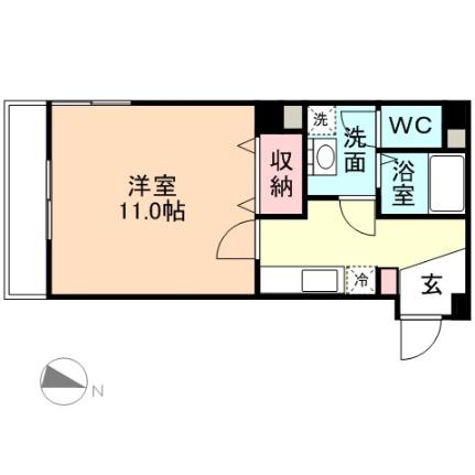 エアロハイツ神通(1K/3階)の間取り写真