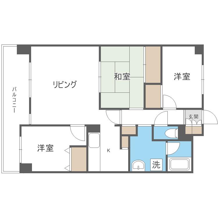 パークノヴァ北円山(3LDK/3階)の間取り写真