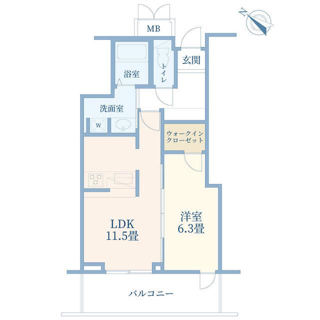 リガーレ日本橋人形町(1LDK/3階)の間取り写真